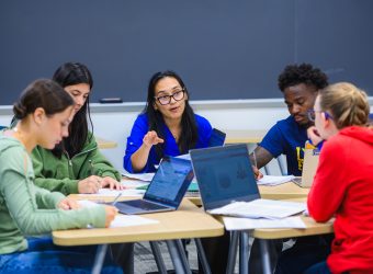 Susan Achury teaches a Political Science class.